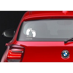 pegatina bebé a bordo para coche pies