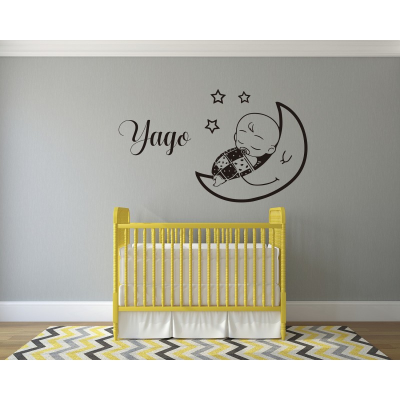 Vinilos infantiles bebé - Animales tocando la luna Teja - decoración  infantil para bebé - T0- Basico : : Bebé