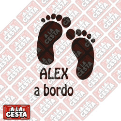 pegatina bebé a bordo para coche pies