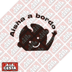 pegatina bebé a bordo para coche saluda