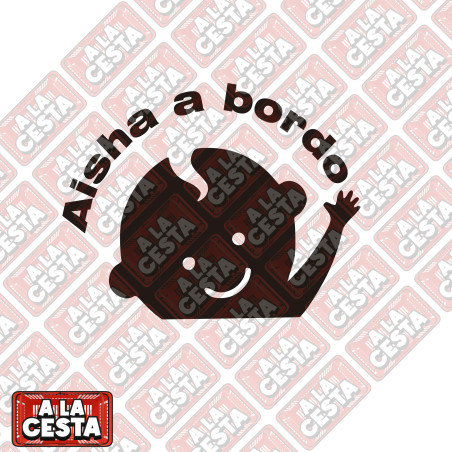 pegatina bebé a bordo para coche saluda