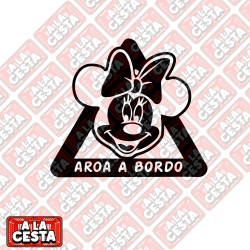 pegatina bebé a bordo para coche minnie mouse