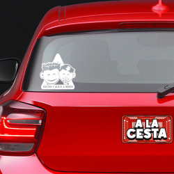 pegatina bebé a bordo para coche hermanos