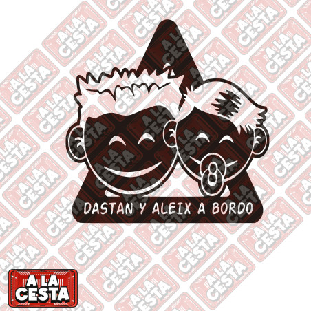 pegatina bebé a bordo para coche hermanos