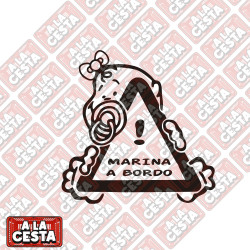 pegatina bebé a bordo para coche lazo