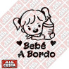 pegatina bebé a bordo para coche biberón