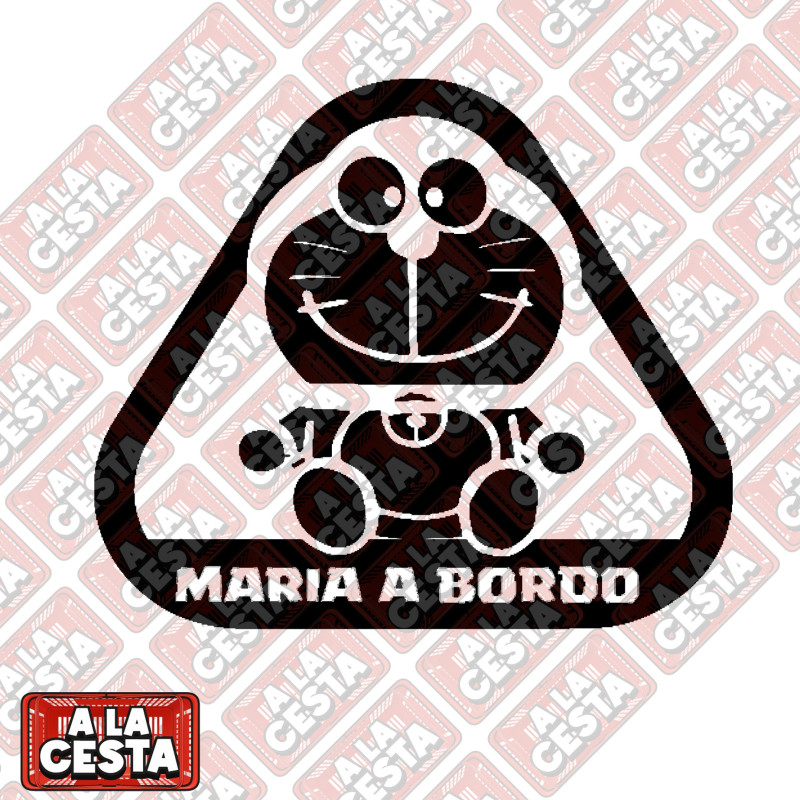 pegatina bebé a bordo para coche Doraemon