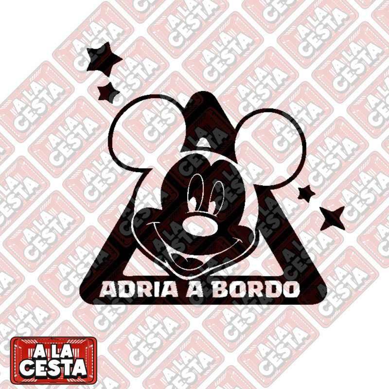 pegatina bebé a bordo para coche mickey mouse