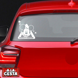 pegatina bebé a bordo para coche mickey mouse