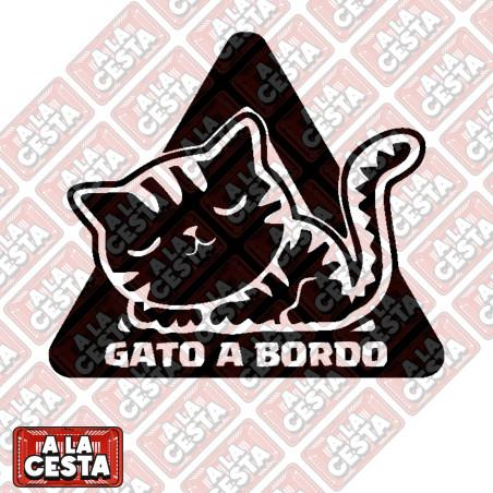 pegatina GATO a bordo para coche DORMIDO