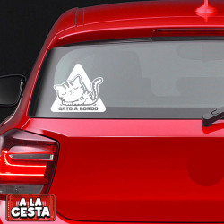 pegatina GATO a bordo para coche DORMIDO