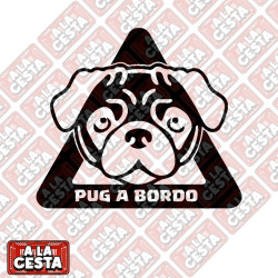 pegatina PERRO a bordo para coche Pug Carlino