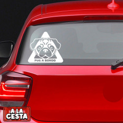 pegatina PERRO a bordo para coche Pug Carlino