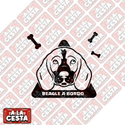 pegatina PERRO a bordo para coche Beagle