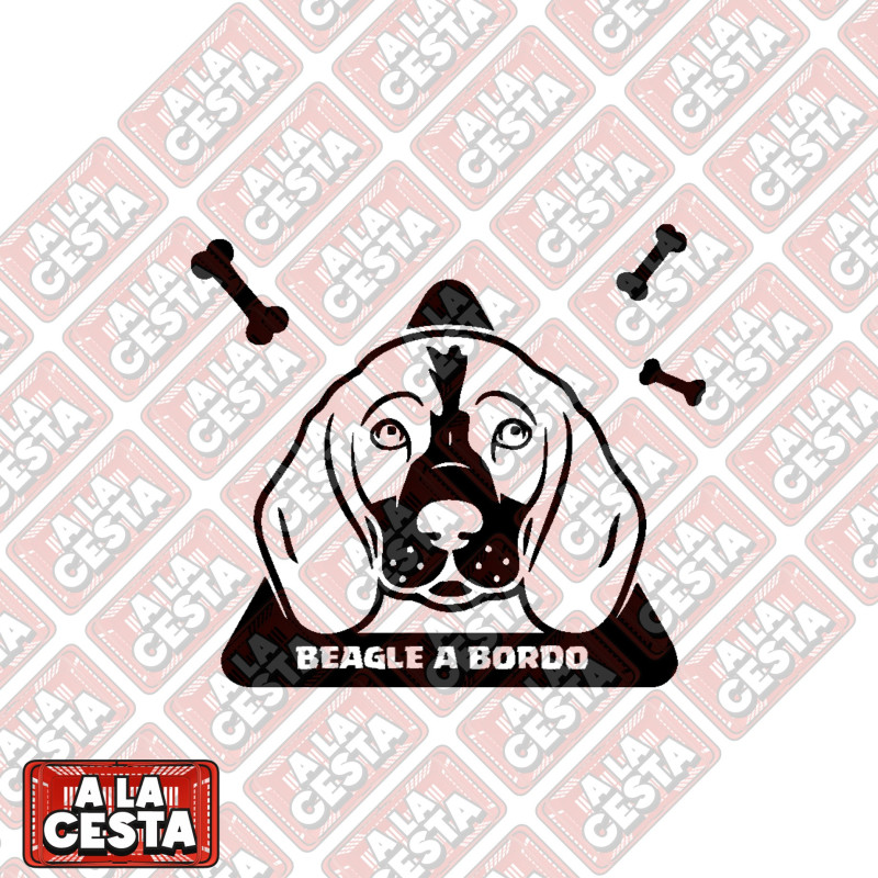 pegatina PERRO a bordo para coche Beagle