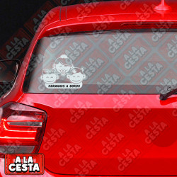 pegatina bebé a bordo para coche hermanos TRES