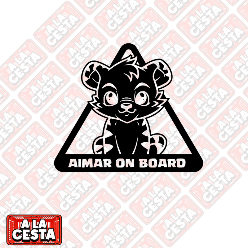 pegatina tigre a bordo para coche cachorro