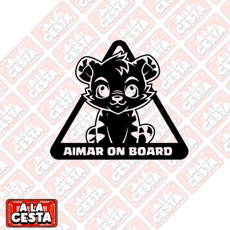 pegatina tigre a bordo para coche cachorro