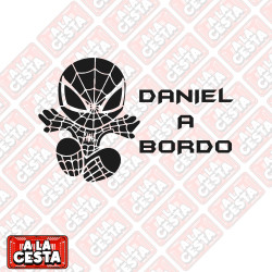 pegatina bebé a bordo para coche Spiderman