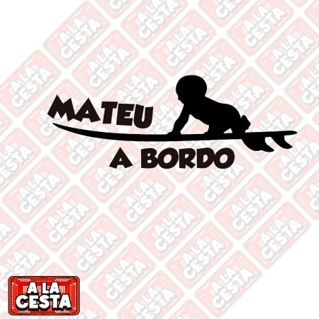 pegatina bebé a bordo para coche surf