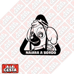 pegatina PERRO a bordo para coche patrulla canina skie