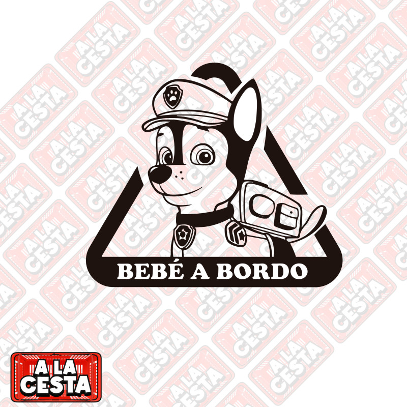 pegatina PERRO a bordo para coche patrulla canina chase