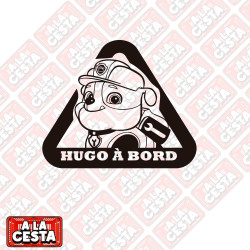 pegatina PERRO a bordo para coche patrulla canina rubble