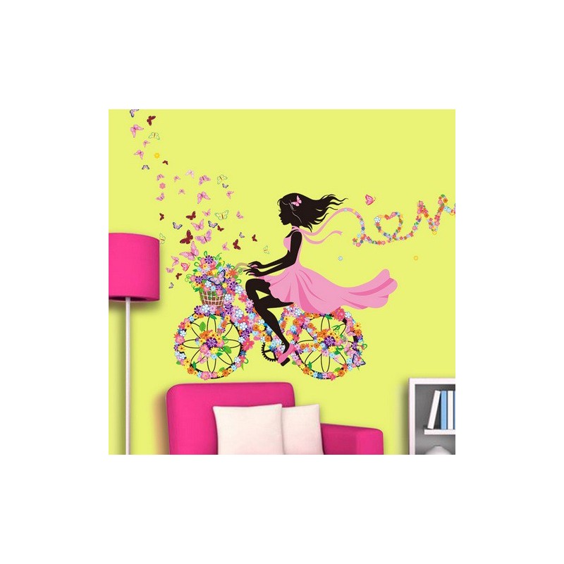 Chica en Bicicleta Flores