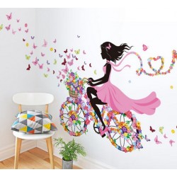 Chica en Bicicleta Flores