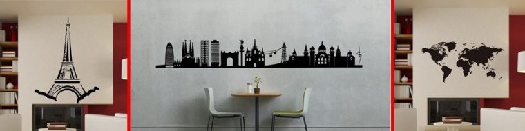Vinilos decorativos de ciudades y skylines | Mapamundis y viajes – ALACESTA